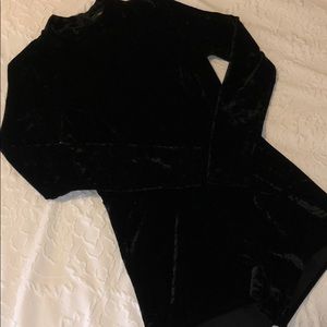 Black velvet romper